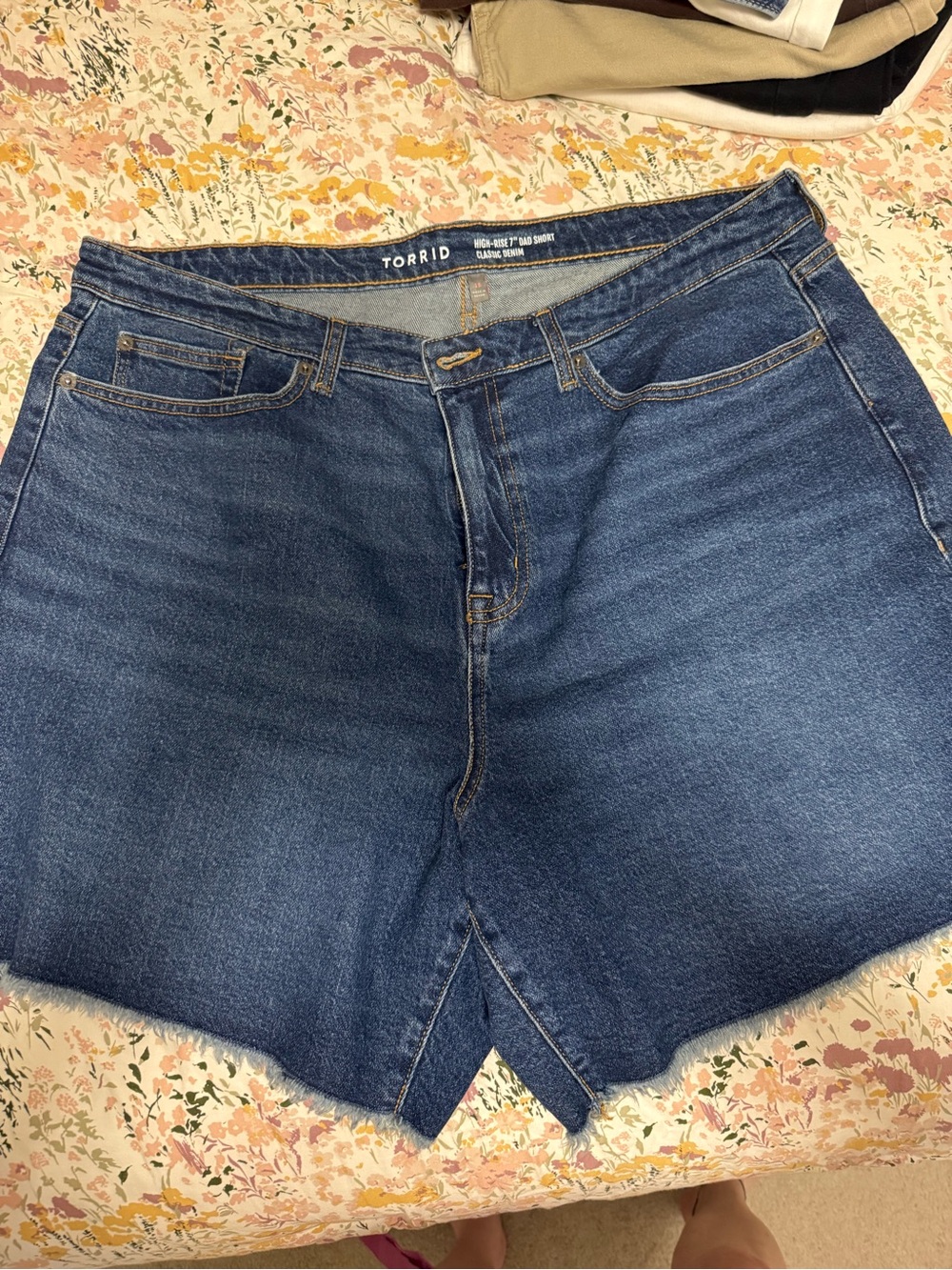 torrid Dark Blue High-Rise Dad Denim Shorts